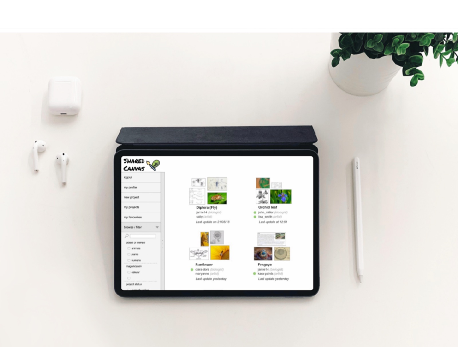 Shared Canvas on a tablet